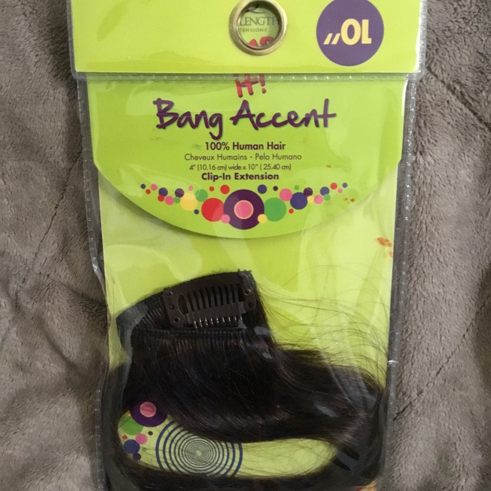 Clip Human Hair Extension Bang  Dark Brown 10 “